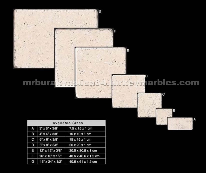 Marble Tumbled Tile Sizes