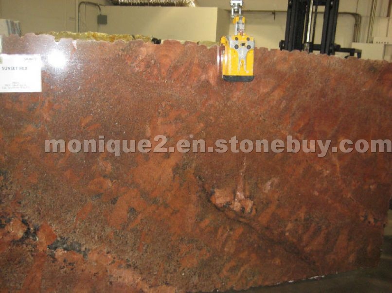 Sunset Red granite slabs
