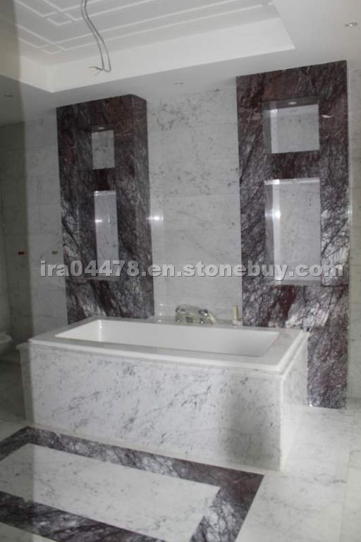 Bianco Carrara. Revetment of walls, floor and bath