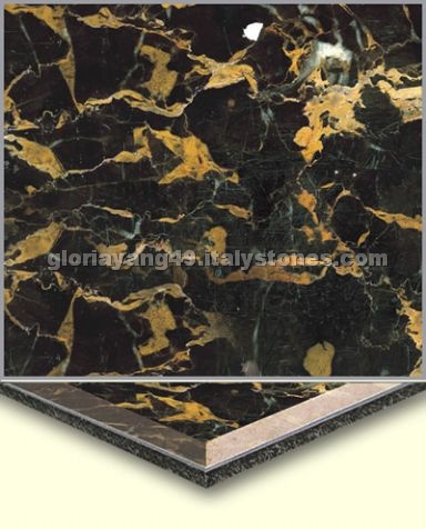 Portoro extra laminated with aluminum