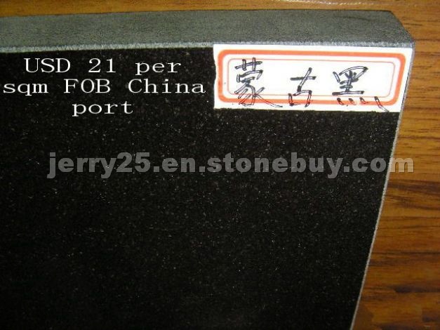 Cheap China mongolia Black granite USD 21 per sqm