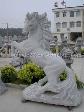 White Granite Stone Carving Horse