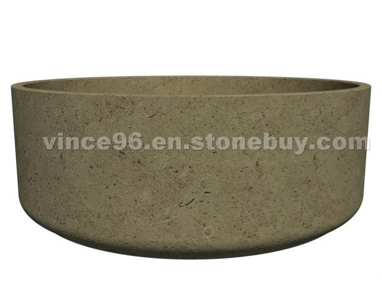 Round Cast Stone Planter - AAPL002