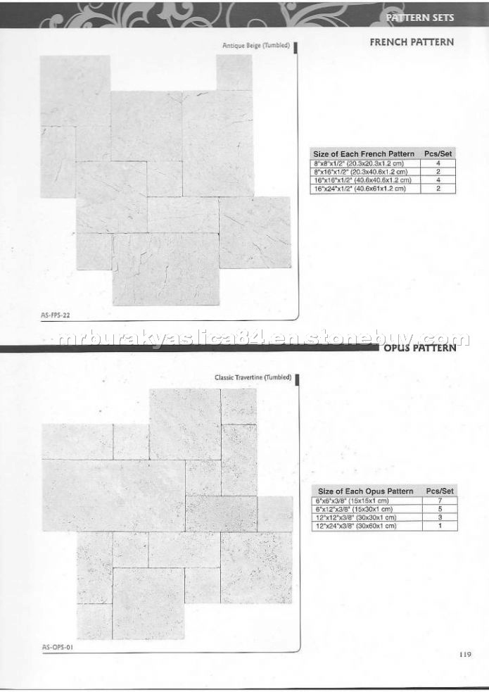 French and Oppus Pattern Sizes