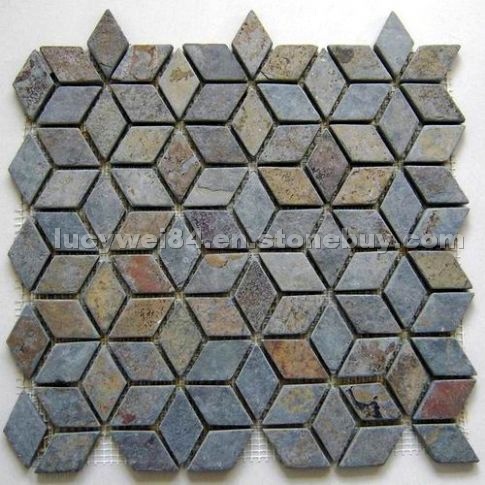 rusty slate mosaic--M022
