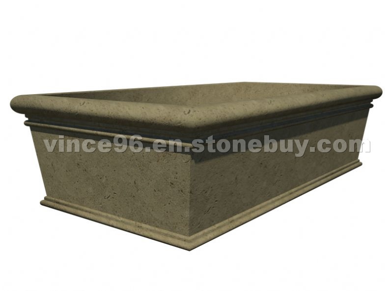 Rectangular Cast Stone Planter - AAPL005