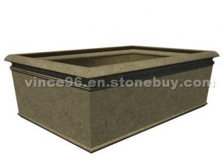 Rectangular Cast Stone Planter - AAPL013