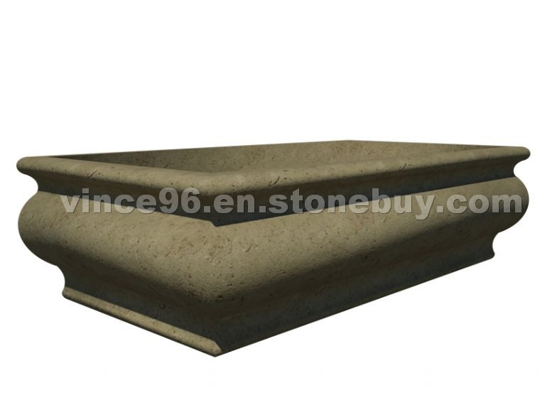 Rectangular Cast Stone Planter - AAPL010