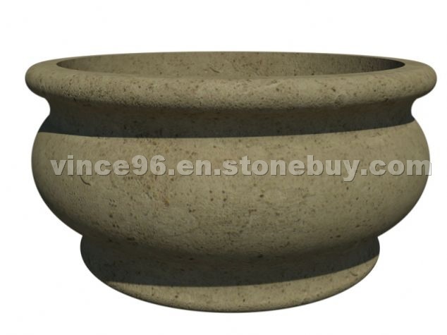 Round Cast Stone Planter - AAPL011