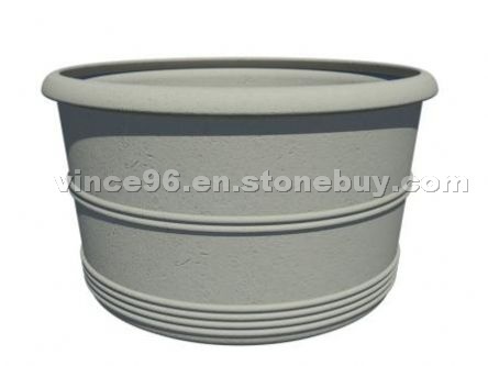 Round Cast Stone Planter - AAPL020