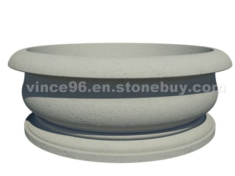 Round Cast Stone Planter - AAPL017