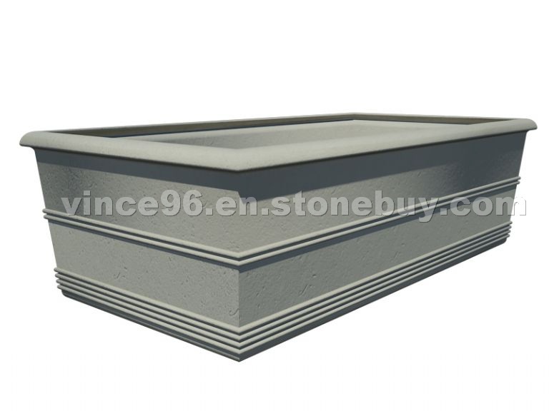 Rectangular Cast Stone Planter - AAPL019
