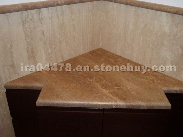 Travertino Oniciato Scuro Venato Vanity