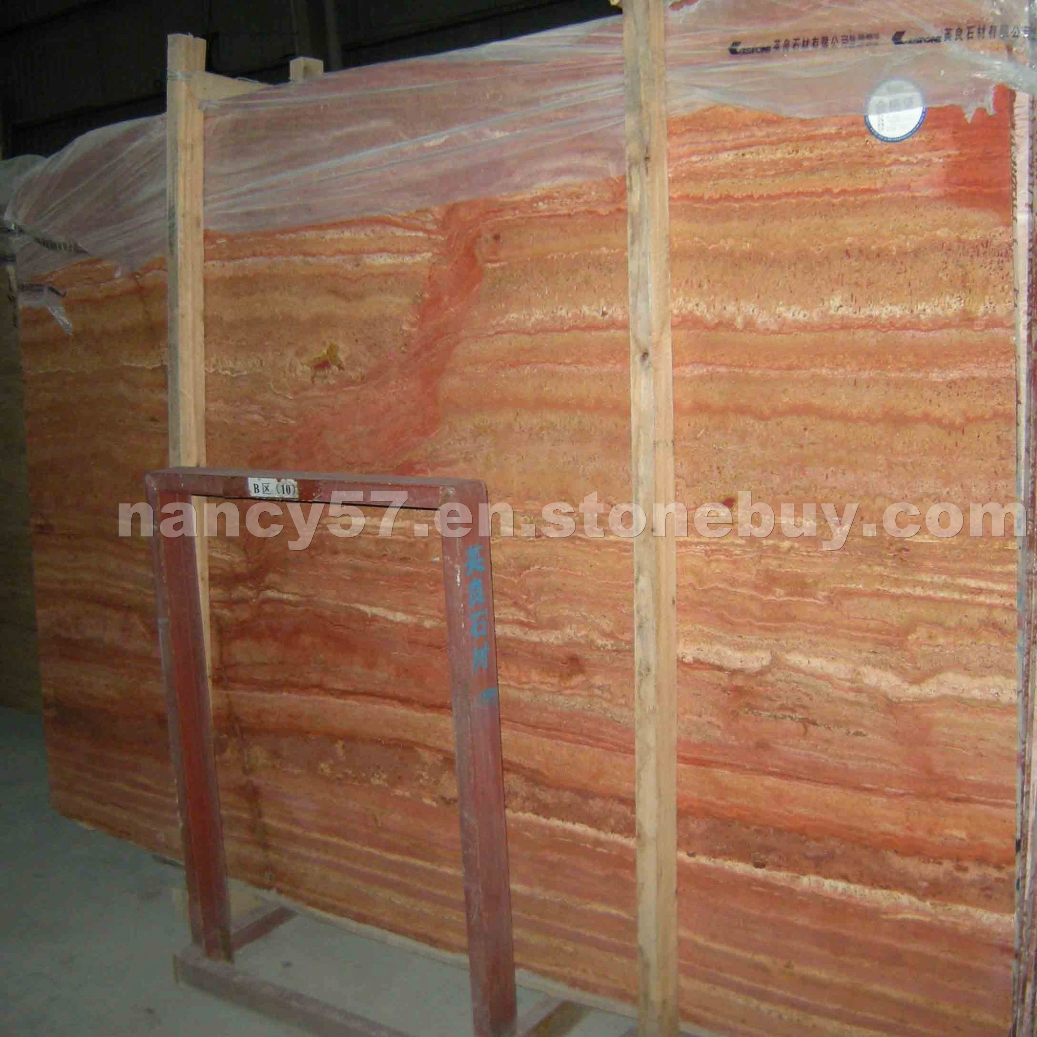 Red travertine