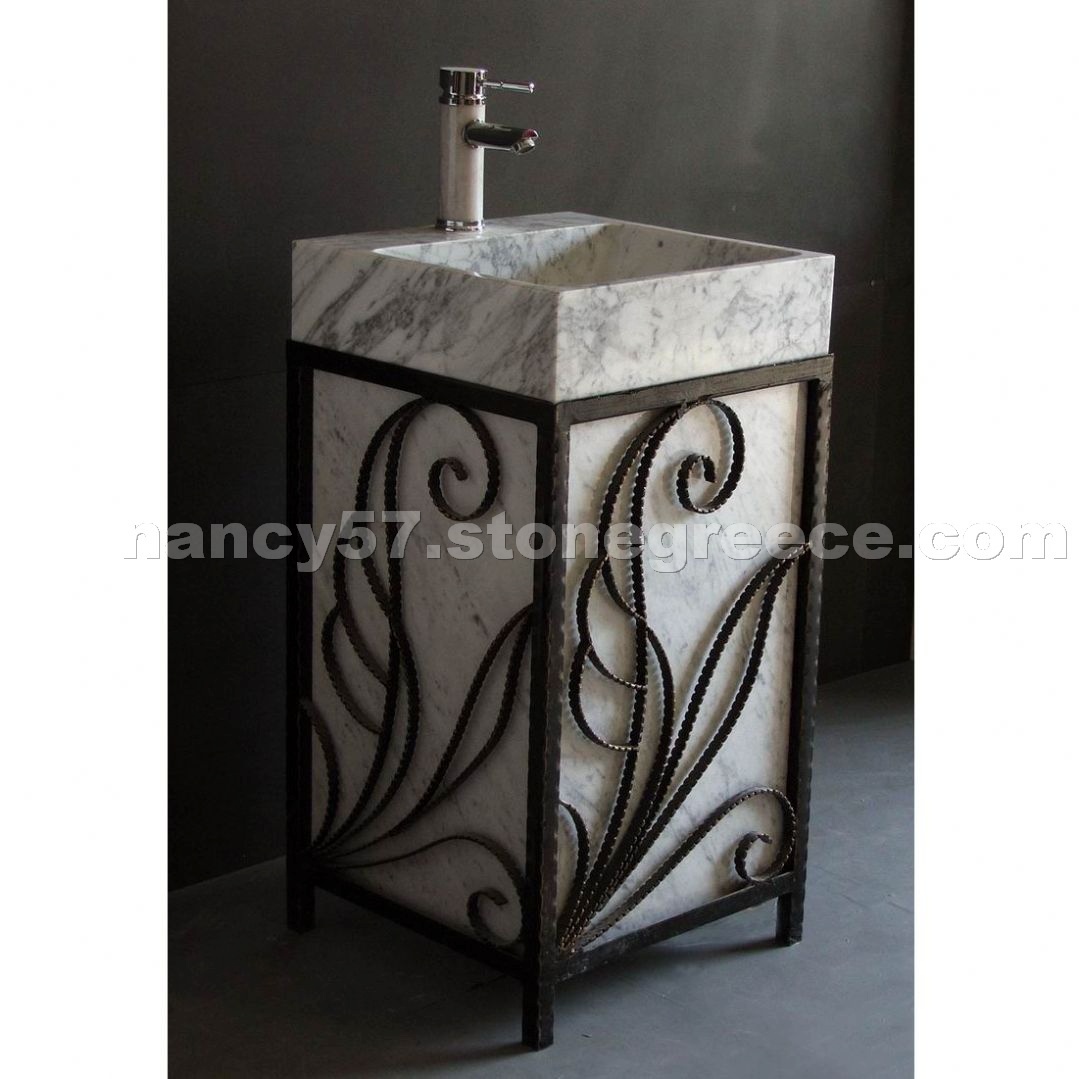 Volakas Marble Sinks, Wash Basins Pedestal