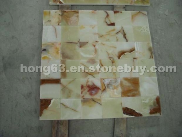 Compound onyx mosaic tiles