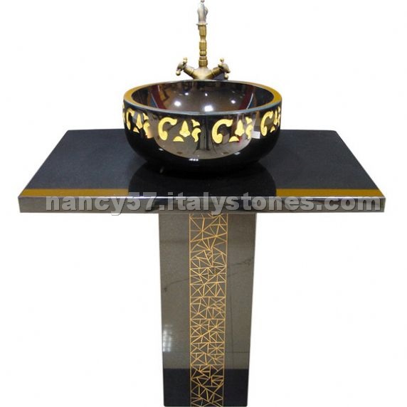 Black Stone Vanity Top, Basin FVT-010