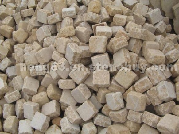 Dark yellow limestone paving stone