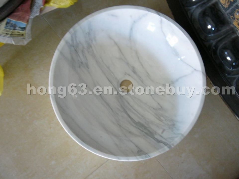 White marble sink