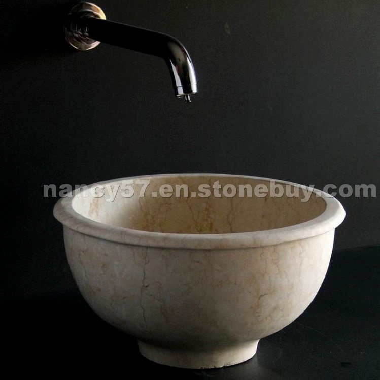 Beige marble sink