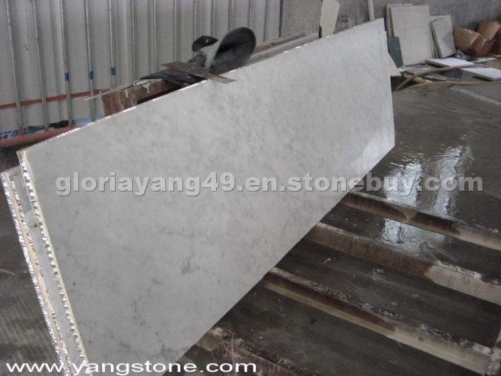 Carrara White Laminated aluminum honeycomb tile