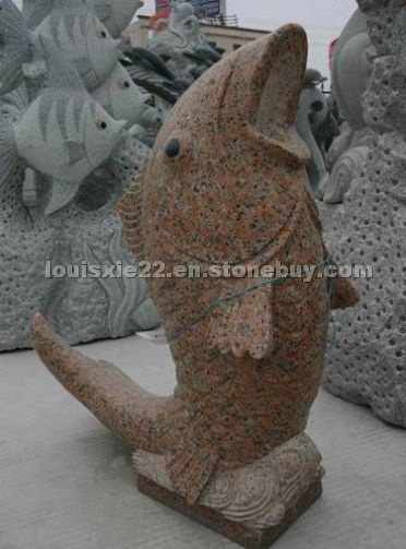 Stone carving fish