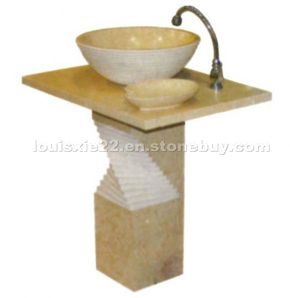 Yellow Marble Pedestal Sink