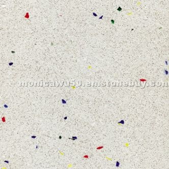Ivory White Manmade Marble with Colorful Chips - B