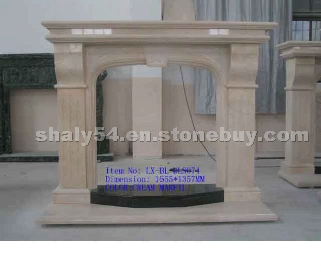 cream marfil fireplace