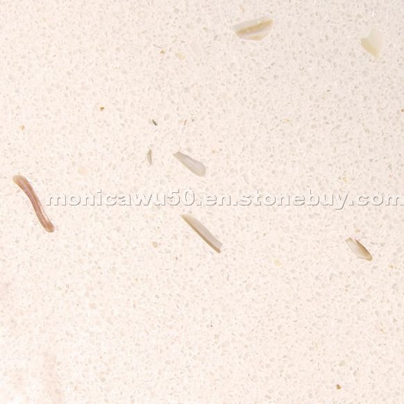 Light Beige Manmade Marble with Shells - BM0898