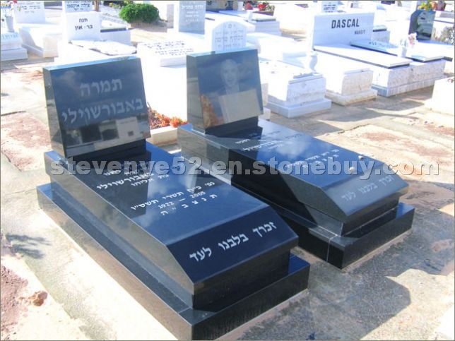 Chinese black granite tombstone