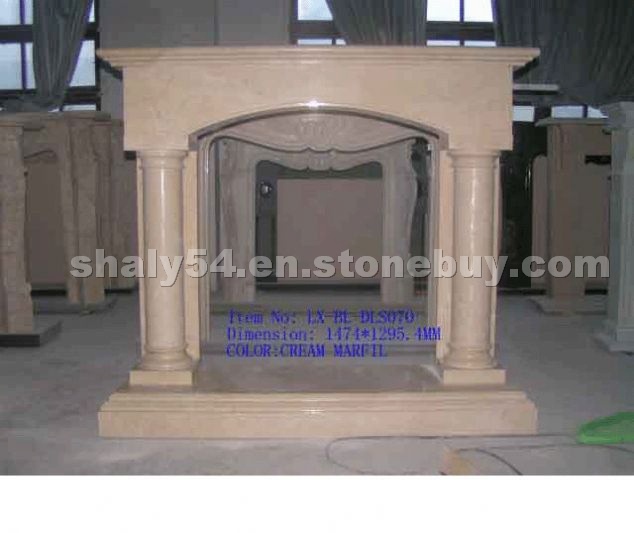 cream marfil fireplace