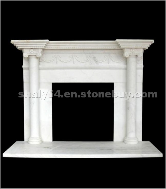 white marble fireplace