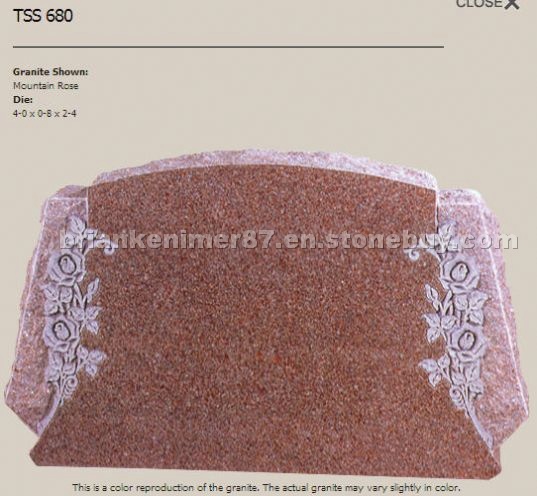 Vermillion Pink Granite Tombstone
