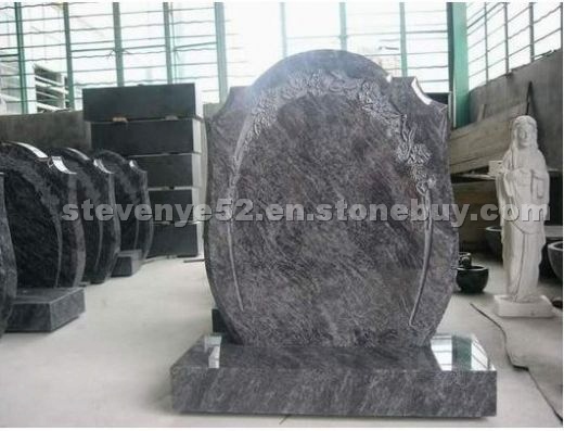Bahama blue granite tombstone