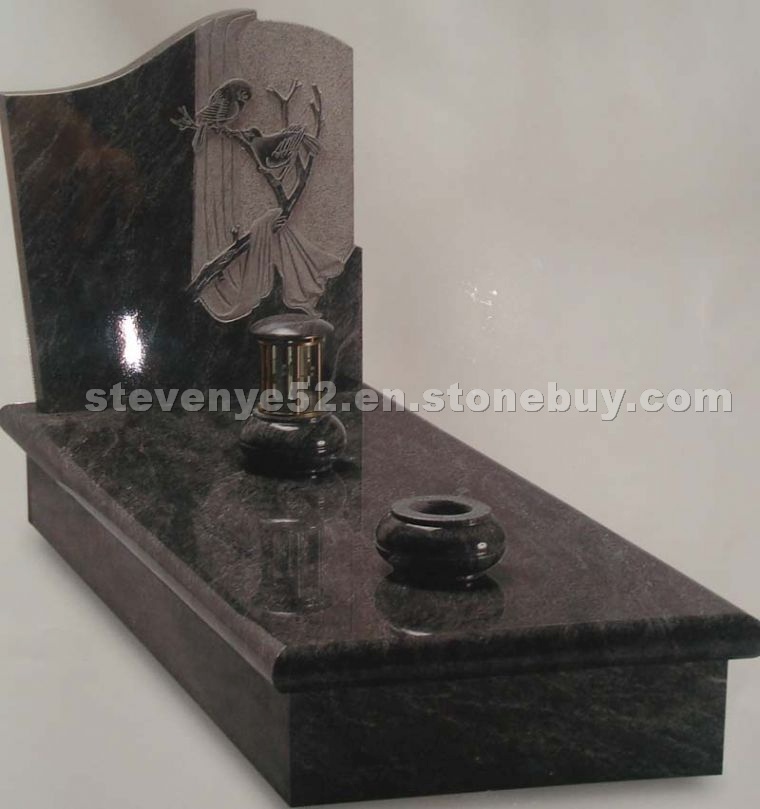 Ocean Green Granite Tombstone