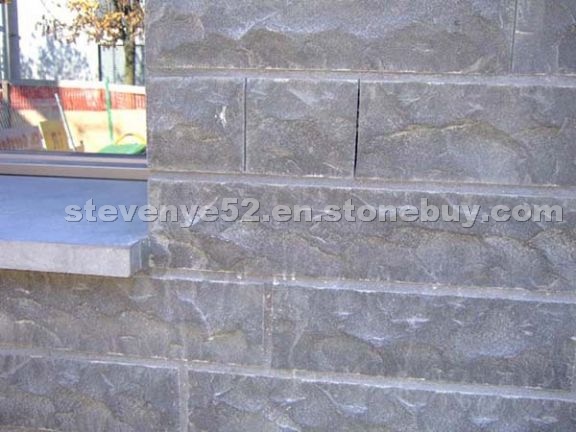 Blue limestone wall