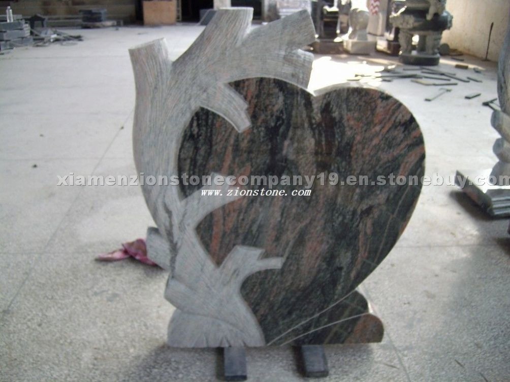 Chinese Multicolor Red Gravestone