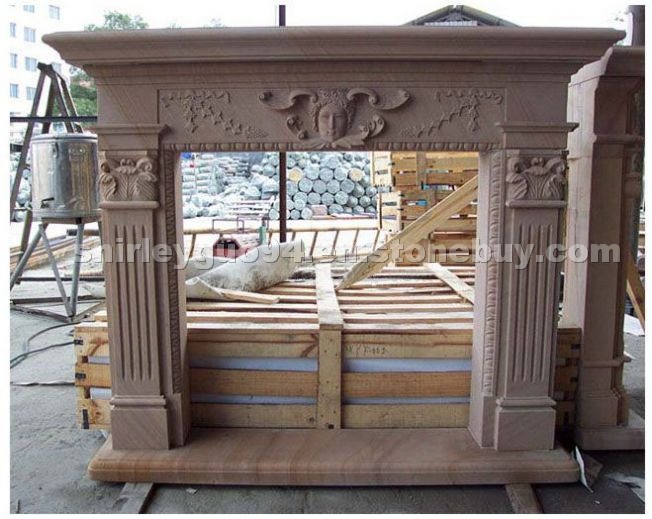 Red Sandstone Fireplace