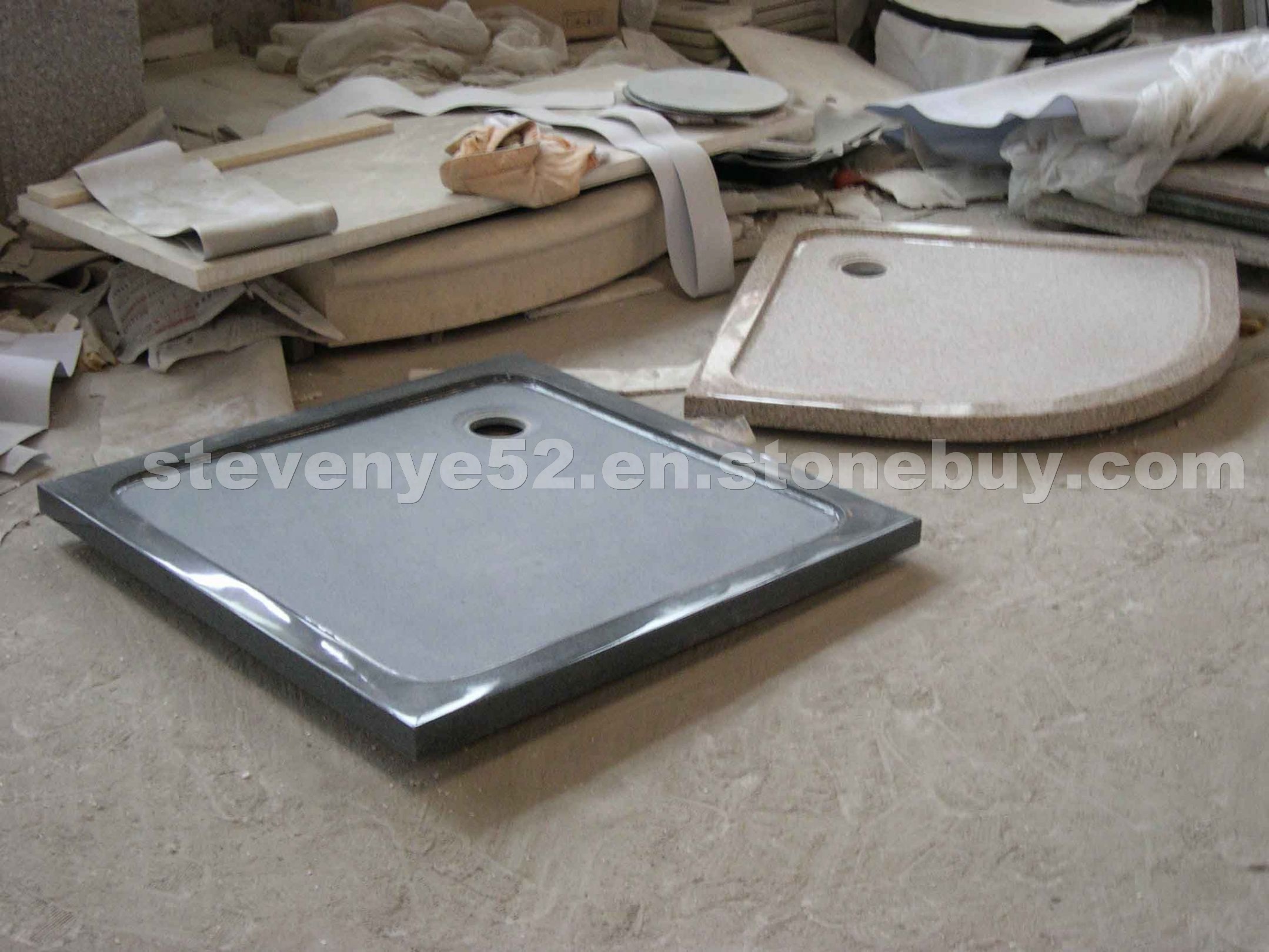 Padang dark granite shower tray