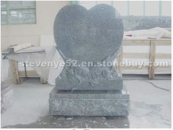 Light grey granite tombstone