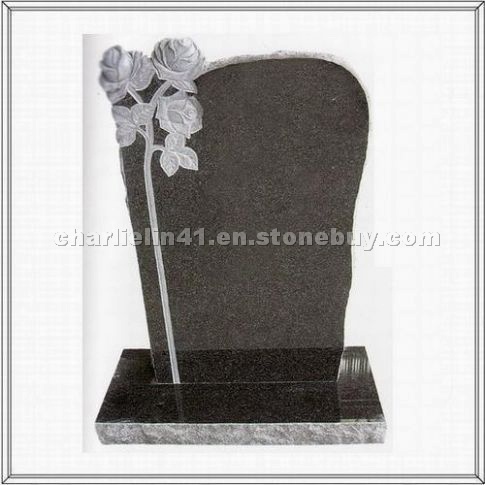 Black granite tombstone
