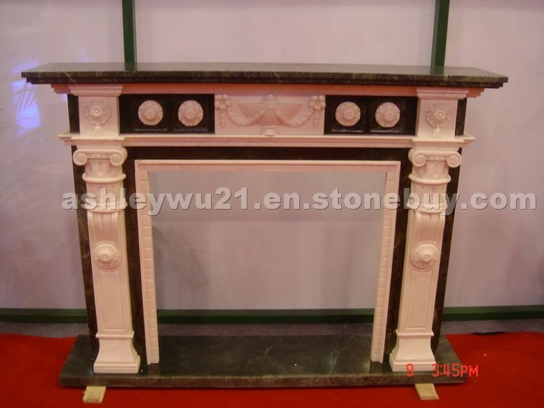 Cream Limestone Fireplace 10