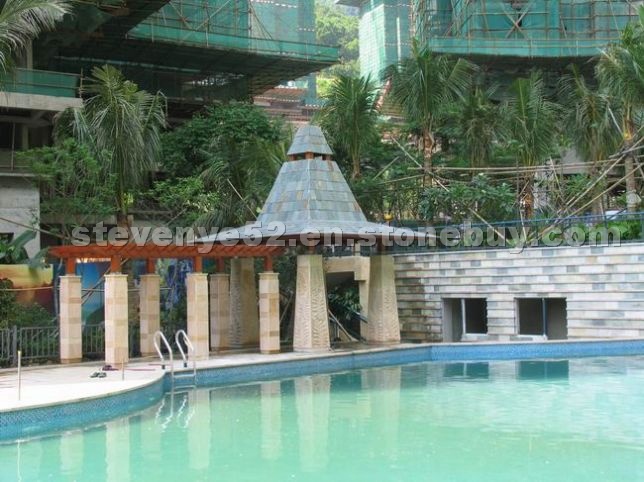 Green rust roofing slate project