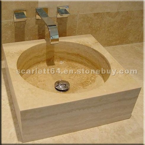 Beige Travetine Sink