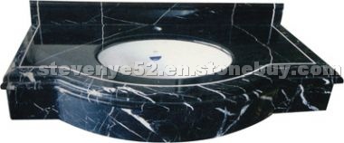 Negro Marquina marble vanity tops