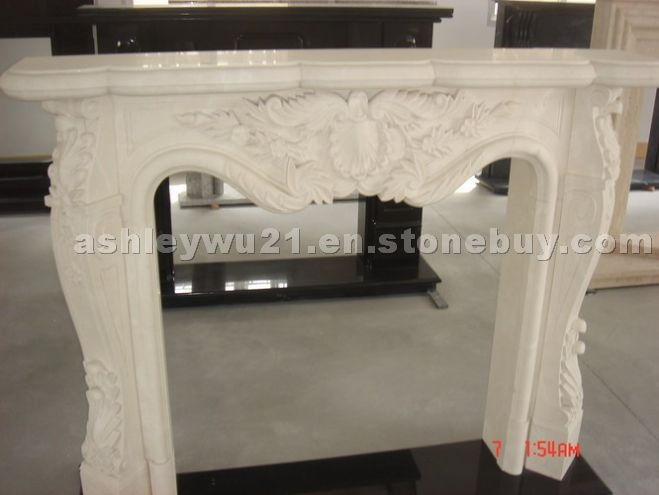 White Marble Fireplace 15