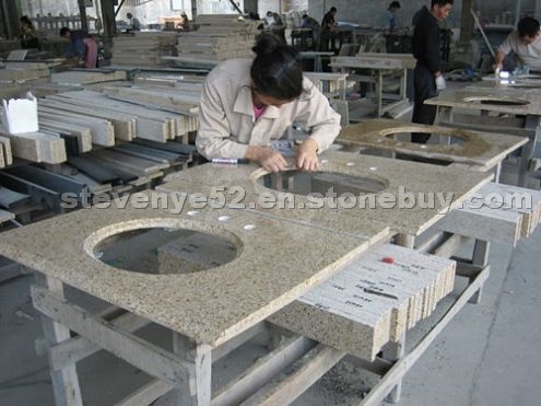 Yellow granite vanity tops