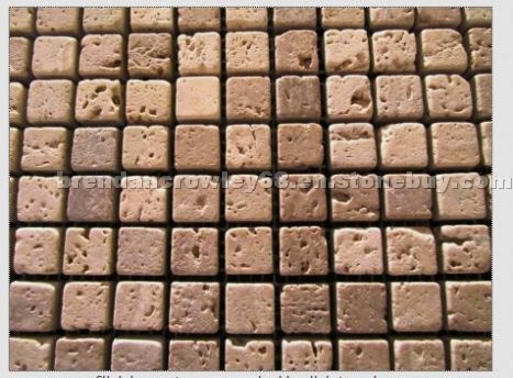 Noce Travertine Tumbled Mosaic