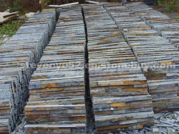 Rust slate wall cladding flat 2